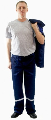 Костюм рабочий Стандарт брюки+куртка (цвет темно-синий) - фото 2 - id-p198776851