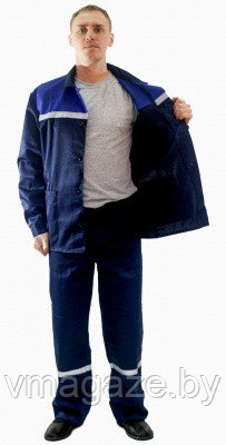 Костюм рабочий Стандарт брюки+куртка (цвет темно-синий) - фото 3 - id-p198776851