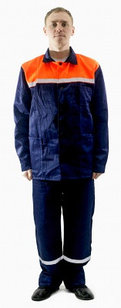 Костюм рабочий "Стандарт-1" брюки+куртка(т.синий-оранжевый)