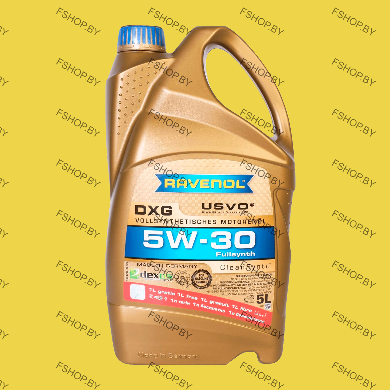RAVENOL DXG SAE 5W30 - 5 литров — ПАО Синтетическое моторное масло — для Бензиновых Двигателей