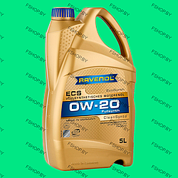 RAVENOL ECO Synth. ECS 0w20 - 4-5 литров — ПАО Cинтетическое моторное масло — Бензиновое-Дизельное