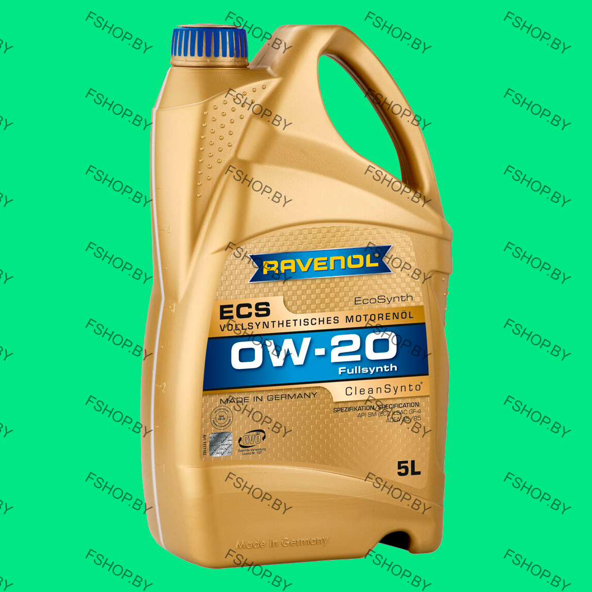 RAVENOL ECO Synth. ECS 0w20 - 4-5 литров ПАО Cинтетическое моторное масло Бензиновое-Дизельное - фото 1 - id-p198778477