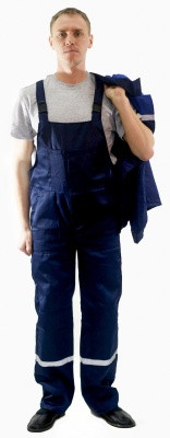 Костюм рабочий Стандарт-2 с полукомбинезоном (цвет темно-синий) - фото 2 - id-p198778533