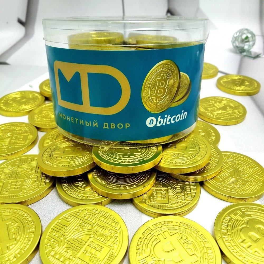 Золотые шоколадные монеты «Bitcoin», набор 20 монеток (Россия) - фото 3 - id-p196995610