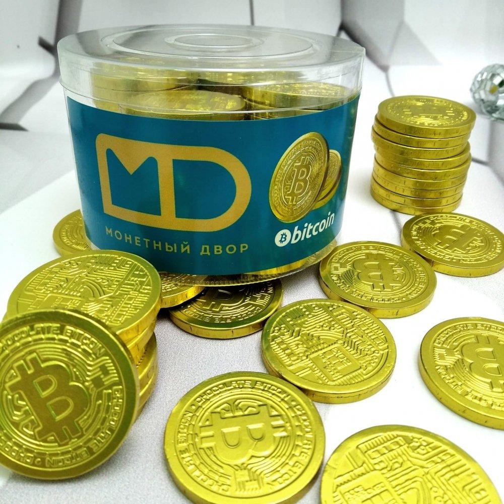 Золотые шоколадные монеты «Bitcoin», набор 20 монеток (Россия) - фото 4 - id-p196995610