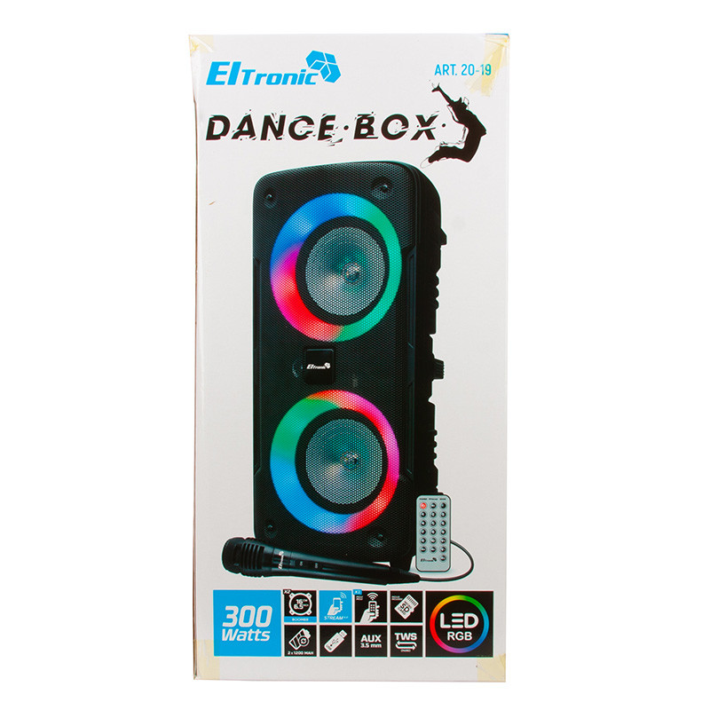 Напольная колонка Eltronic DANCE BOX 300 Watts арт. 20-19 с проводным микрофоном и RGB цветомузыкой - фото 10 - id-p196995621