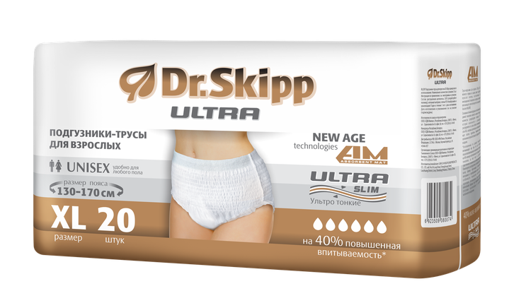 Трусики впитывающие для взрослых Dr. Skipp Ultra Extra Large (Размер 4, 20 шт.), фото 2