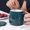 Подарочный набор. Керамическая чашка с ложкой для горячих напитков, с подогревом до 55 градусов, фото 7