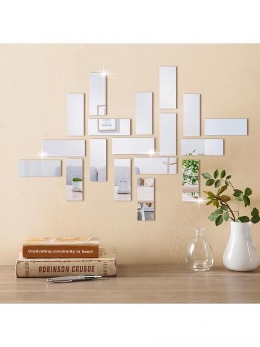 Интерьерные наклейки на стену Зеркальная плитка 3д украшение 3D Настенный декор для дома комнат - фото 7 - id-p198779514