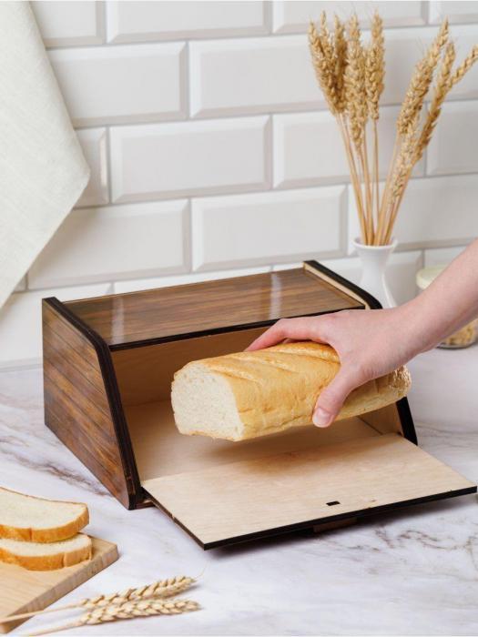 Хлебница деревянная настольная кухонная большая для хранения хлеба с разделочной доской - фото 10 - id-p198779531