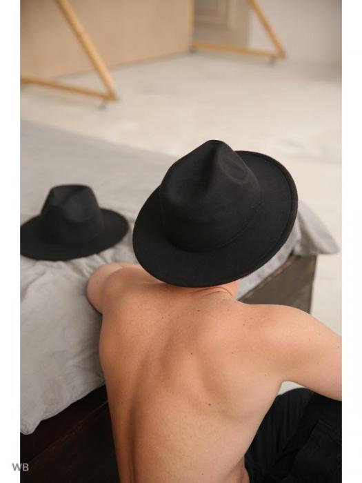 Шляпа женская мужская черная с большими полями 54-58 - фото 7 - id-p198779551