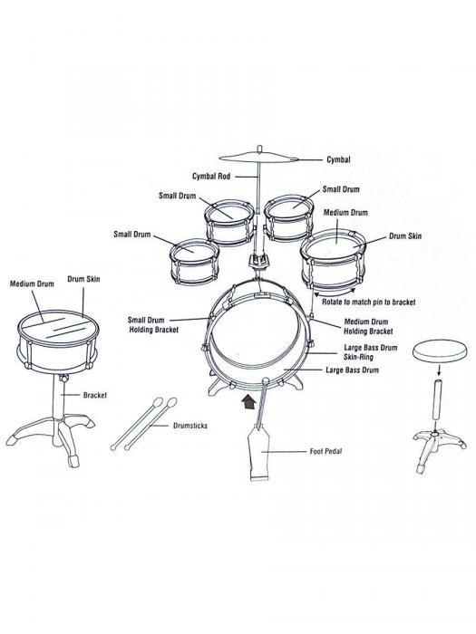 Детский барабан музыкальный инструмент Ударная установка - фото 3 - id-p198779552