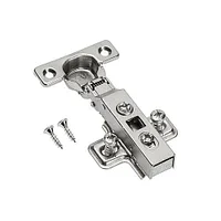 Петля GTV mini накладная с доводчиком с ответной планкой H-0 и еврошурупом CLIPON