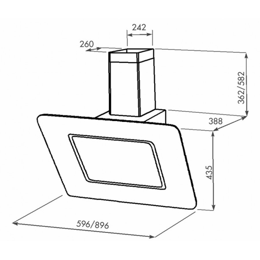 Вытяжка кухонная ZORG TECHNOLOGY Venera 750 90 S белая - фото 2 - id-p198780646