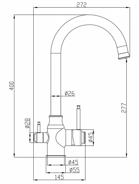 Смеситель для кухни ZorG Steel Hammer SH 763 INOX BRONZE PVD - фото 2 - id-p198781259