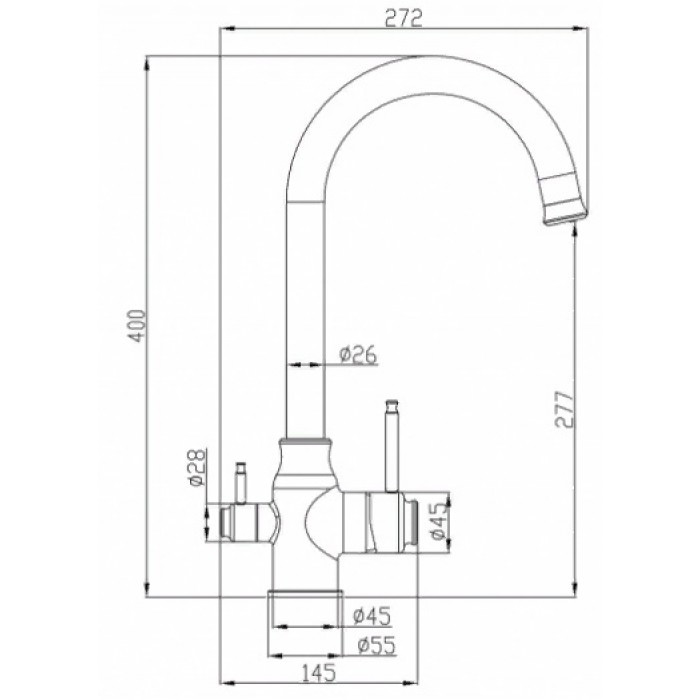 Смеситель для кухни ZorG Steel Hammer SH 763 INOX GRAFIT PVD - фото 2 - id-p198781260