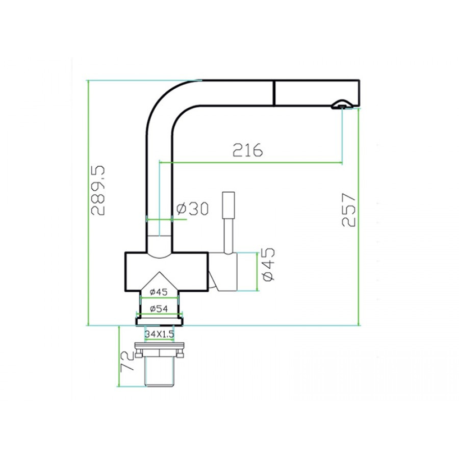 Смеситель для кухни ZorG INOX SZR 0912 VITIS с лейкой - фото 2 - id-p198781328