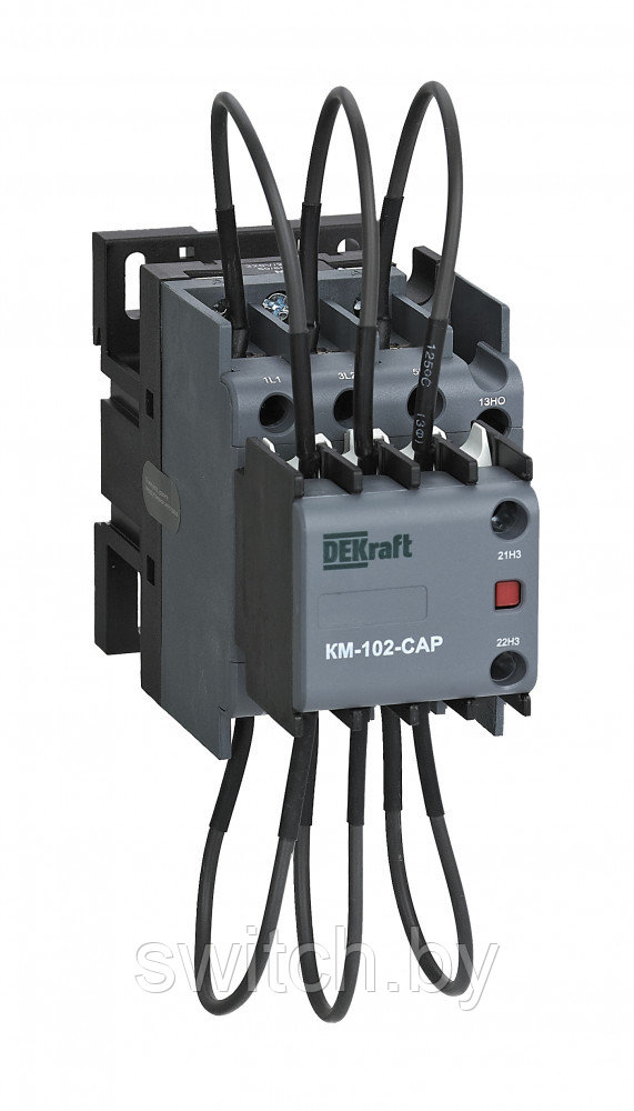 Контактор конденсаторый 30кВАр, 110В, AC6b, 1НО2НЗ серии КМ-102-CAP DEKraft  22445DEK