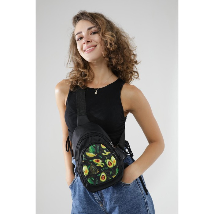 Сумка-рюкзак «Авокадо», 15х10х26 см, отд на молнии, н/карман, регул ремень, чёрный - фото 2 - id-p198782164