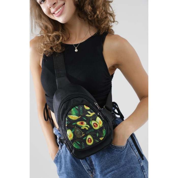 Сумка-рюкзак «Авокадо», 15х10х26 см, отд на молнии, н/карман, регул ремень, чёрный - фото 7 - id-p198782164