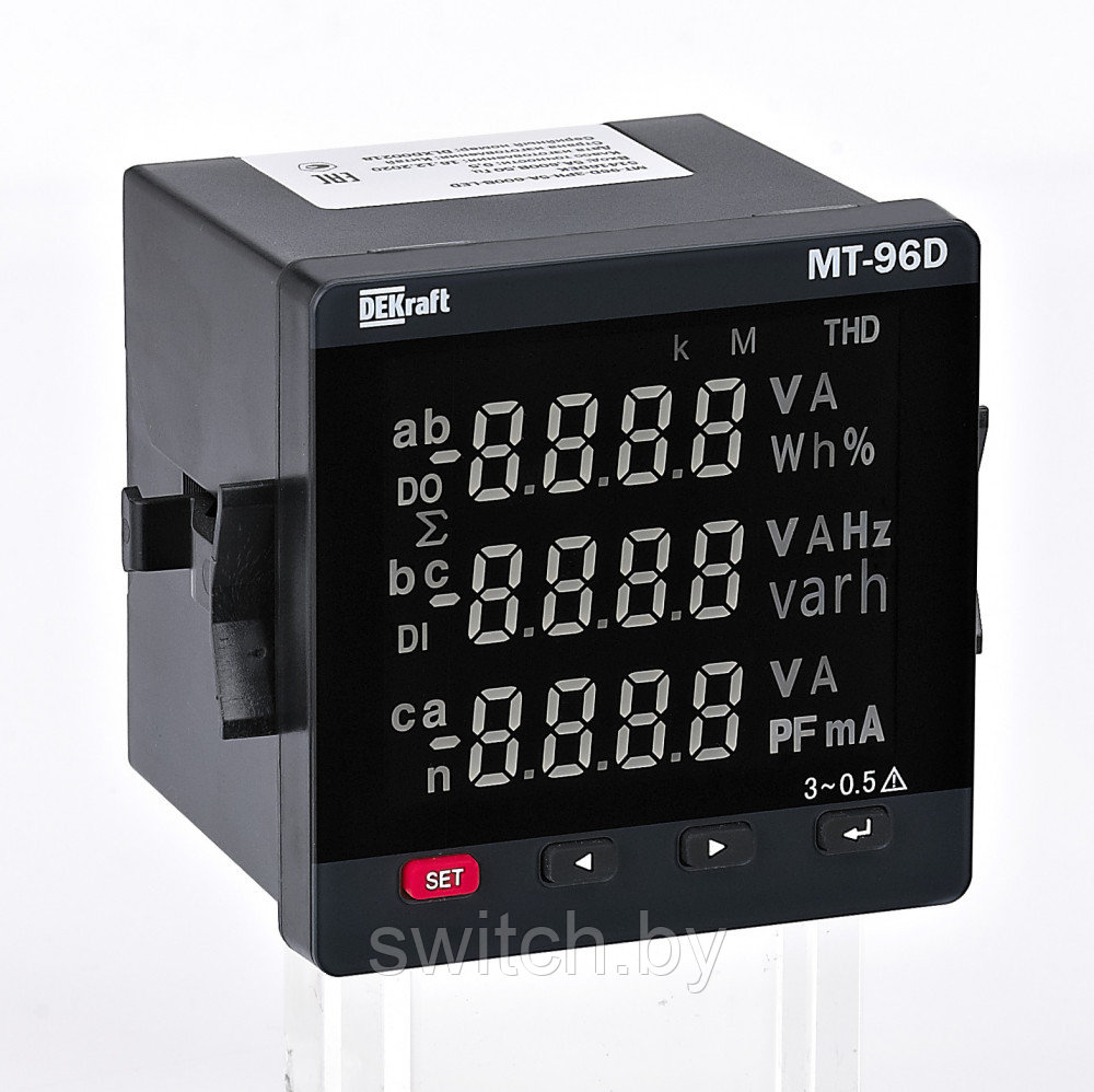 Мультиметр цифровой 96х96мм трехфазный, вход 100В 1А, RS485, LED-дисплей МТ-96D 51423DEK ЗАКАЗ ДОСТАВКА ОТ