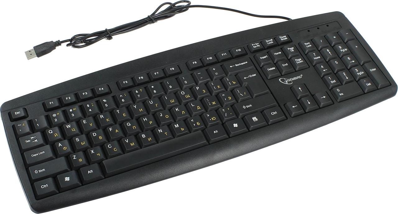 Клавиатура Gembird KB-8351U-BL, USB, черный, 104 клавиши, кабель 1,5м