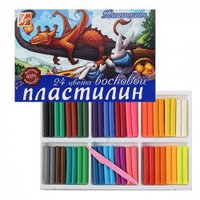 Пластилин 24 цвета, 420 гр., "Фантазия" восковой, со стеком