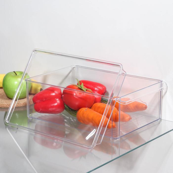 Контейнер для холодильника с крышкой IDEA, 20×30×10 см, цвет прозрачный - фото 3 - id-p198792686