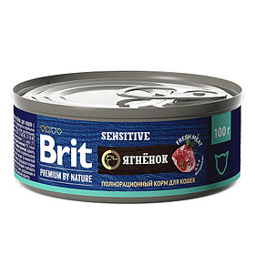"Brit" Premium Консервы для кошек с чувствительным пищеварением с мясом ягненка 100г