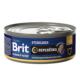 "Brit" Premium Консервы для стерилизованных кошек с мясом перепелки 100г