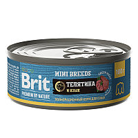 "Brit" Premium Консервы для взрослых собак мелких пород с мясом телятины и языком 100г