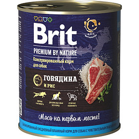 "Brit" Premium Консервы для собак с чувствительным пищеварением с говядиной и рисом 850г