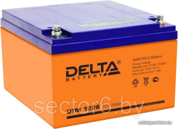 Аккумулятор для ИБП Delta DTM 1226 (12В/26 А·ч), фото 2
