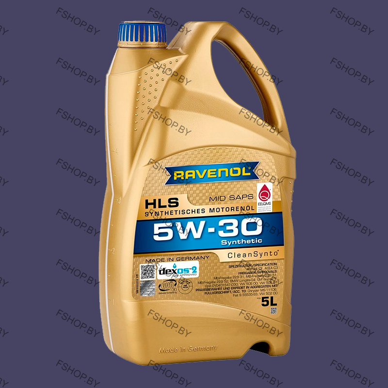RAVENOL HLS 5W30 - 5 литров — Cинтетическое моторное масло — Бензиновое-Дизельное