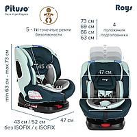 Детское автокресло Pituso Roys Isofix (0-36 кг) Emerald Grey/Изумрудно-Серый