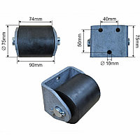 Отбойник резиновый роликовый 90x75x75 мм, Caffaro 737111