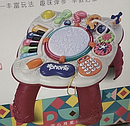 Детский музыкальный развивающий столик с пианино  и барабаном ( свет, звук) а-21 (красный), фото 2