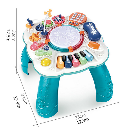 Детский музыкальный развивающий столик с пианино и барабаном ( свет, звук) а-21 (красный) - фото 3 - id-p198977017