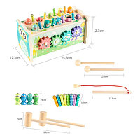 Логический центр 4 в 1 «Рыбалка, стучалка, металлофон, крутилка» 12,5х12,5х24,5 см