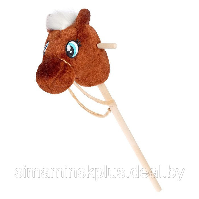 Мягкая игрушка «Конь-скакун», на палке, цвет коричневый - фото 1 - id-p198979157