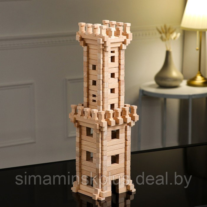 Конструктор деревянный «Башня», 213 деталей, массив бука - фото 6 - id-p198979281