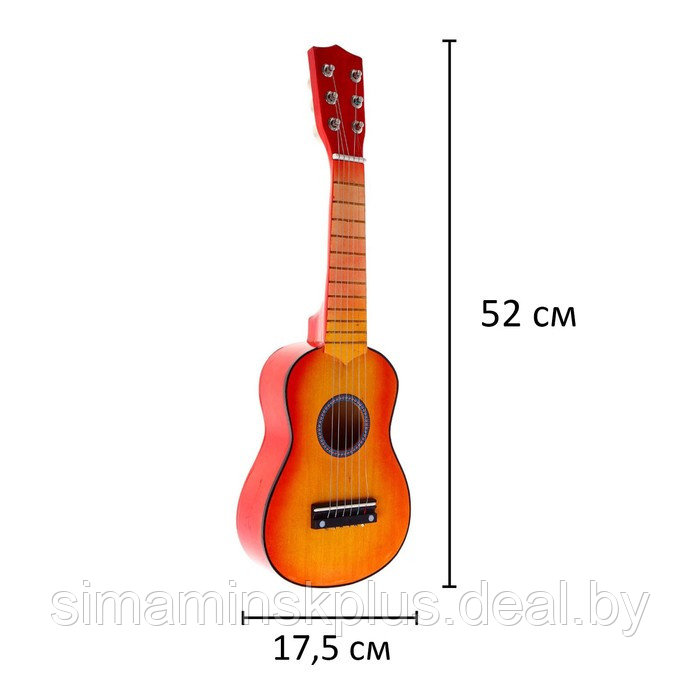 Игрушка музыкальная «Гитара» 52 см, 6 струн, медиатор, цвета МИКС - фото 2 - id-p198979297