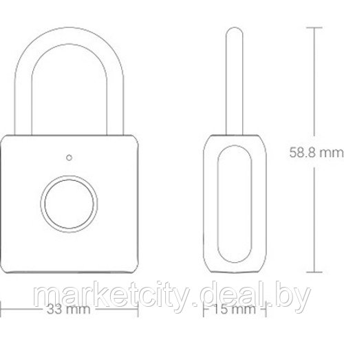 Умный замок Xiaomi Smart Fingerprint Lock Padlock (YD-K1) работающий по отпечатку пальца - фото 2 - id-p199005963