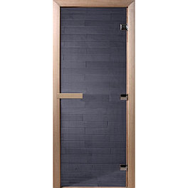 Стеклянная Дверь в баню Doorwood 2000*800, 8мм (Графит, стекло 8мм, 3 петли)
