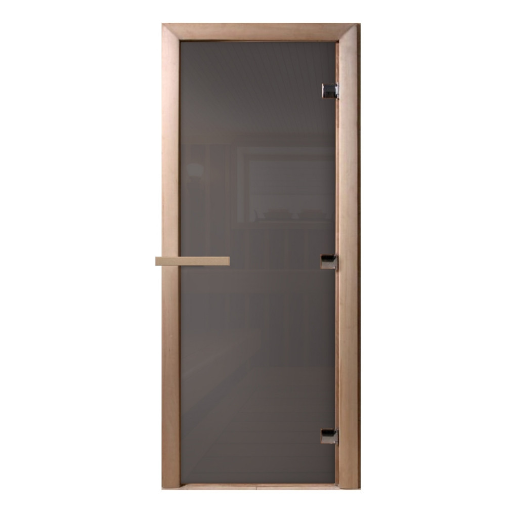 Стеклянная Дверь в баню DoorWood 700*1900, 8мм (Графит мат., стекло 8мм, 3 петли) - фото 4 - id-p100919220