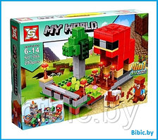Детский конструктор 4 в 1 Minecraft Майнкрафт 1064 Домик серия my world блочный аналог лего lego