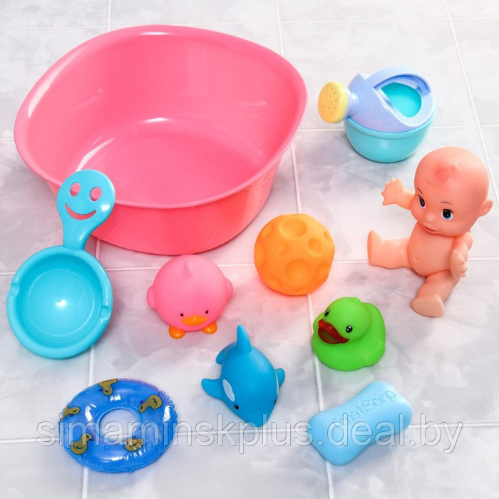 Набор игрушек для ванны «Игры малыша», 10 предметов - фото 1 - id-p199007605