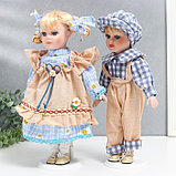 Кукла коллекционная парочка "Лиза и Коля, наряды в ромашку" набор 2 шт 30 см, фото 3