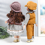 Кукла коллекционная парочка "Ирина и Артём, полоска и клетка" набор 2 шт 40 см, фото 4