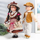 Кукла коллекционная парочка "Нина и Олег, терракотовые наряды" набор 2 шт 40 см, фото 3